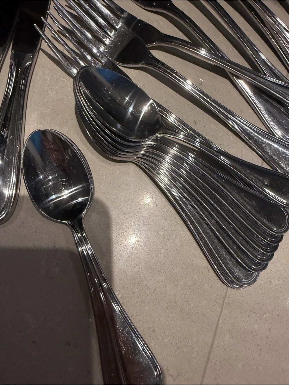 Pottery Barn Silver Stainless Steel Flatware Set